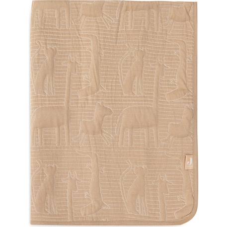 Couverture en coton jungle jambo biscuit-oatmeal (100 x 150 cm) Beige, marron 3 - vertbaudet enfant 