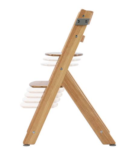 Chaise haute bébé en bois avec tablette timba Natural (wood)+Warm gray+White 3 - vertbaudet enfant 