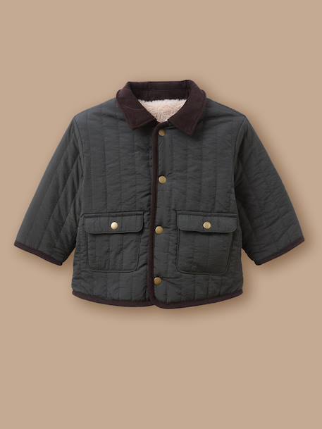 Veste réversible en sherpa bébé Vert fonce 1 - vertbaudet enfant 