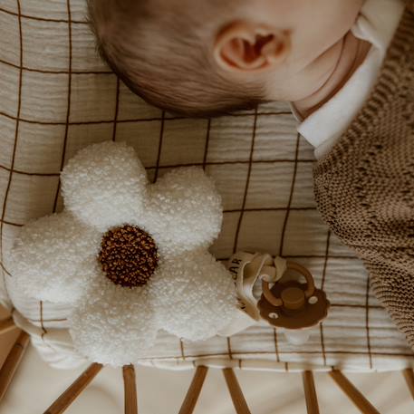 Attache tétine fleur moumoute Beige, marron+Marron, beige 2 - vertbaudet enfant 