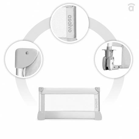 Barrière 90 cm pour lit standard Blanc+Gris 3 - vertbaudet enfant 