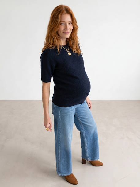 Pull de grossesse manches courtes marine 1 - vertbaudet enfant 