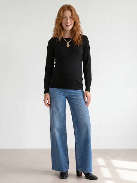 Pull de grossesse noir+vert 1 - vertbaudet enfant 