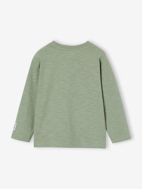 T-shirt manches longues floqué garçon bois de rose+vert sauge 8 - vertbaudet enfant 