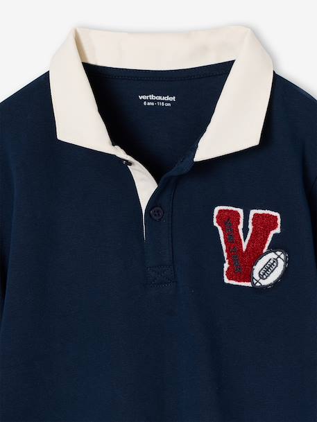 Polo manches longues garçon marine 3 - vertbaudet enfant 