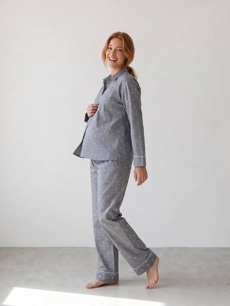 Pyjama grossesse et allaitement vert sauge 2 - vertbaudet enfant 