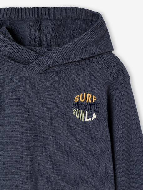 Pull à capuche garçon bleu chiné 3 - vertbaudet enfant 