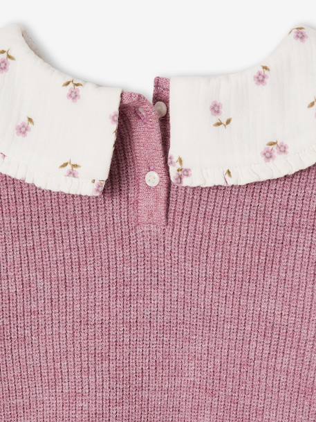 Pull col claudine lilas+marine+tomette 4 - vertbaudet enfant 