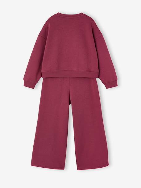 Ensemble sweat et pantalon jogging fille prune 4 - vertbaudet enfant 