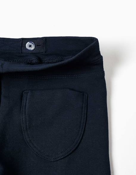 Jeggings à coupe skinny en coton peigné Bleu foncé 3 - vertbaudet enfant 