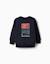 Sweat en coton peigné avec imprimé en relief Bleu foncé+Jaune+Vert clair 1 - vertbaudet enfant 