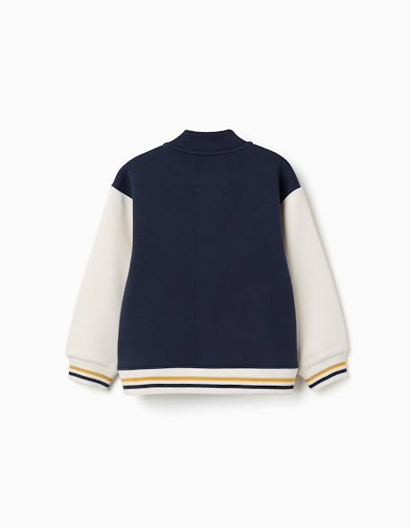 Blouson bomber en coton peigné avec imprimé Bleu foncé 2 - vertbaudet enfant 