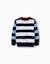Pull en maille à rayures Bleu foncé+Marron 1 - vertbaudet enfant 