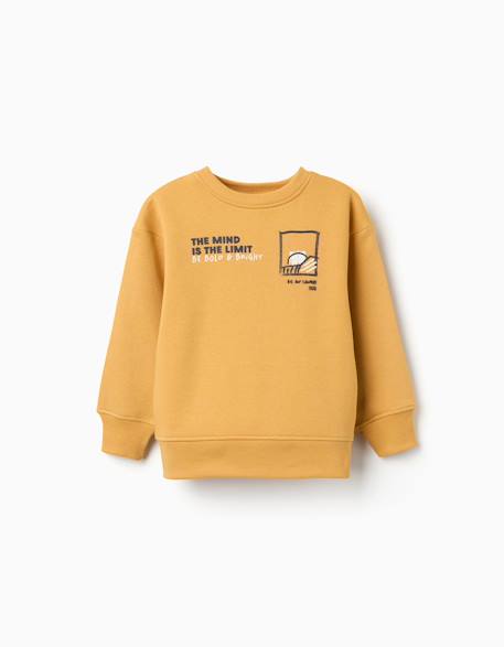 Garçon-Sweat en coton peigné avec imprimé en relief