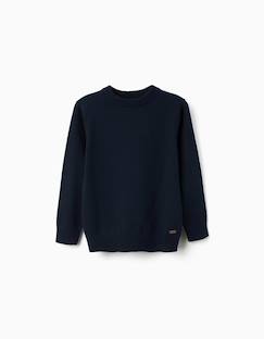 Pull en maille avec extrémités côtelées  - vertbaudet enfant