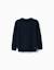 Pull en maille avec extrémités côtelées Bleu foncé+Marron 1 - vertbaudet enfant 
