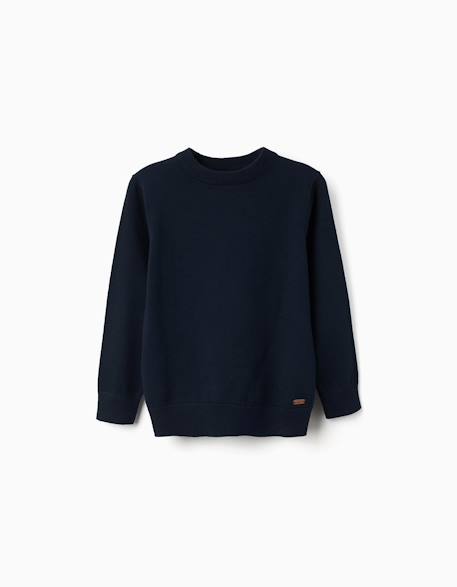 Garçon-Pull en maille avec extrémités côtelées
