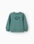 Sweat en coton peigné avec motif art et nature Blanc+Bleu foncé+Marron+Vert clair 13 - vertbaudet enfant 