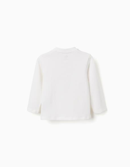 T-shirt en coton à manches longues avec imprimé destiny Blanc 2 - vertbaudet enfant 