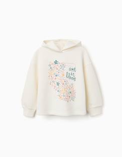 Sweat en coton peigné à capuche et imprimé floral  - vertbaudet enfant
