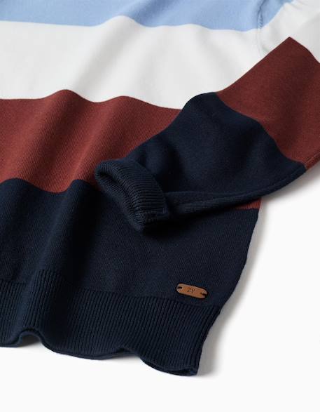 Pull en maille à blocs de couleur Bleu clair 3 - vertbaudet enfant 