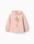 Sweat en coton peigné à capuche et imprimé floral Blanc+Rose clair+Vert clair 4 - vertbaudet enfant 