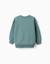 Sweat en coton peigné avec imprimé en relief Bleu foncé+Jaune+Vert clair 8 - vertbaudet enfant 