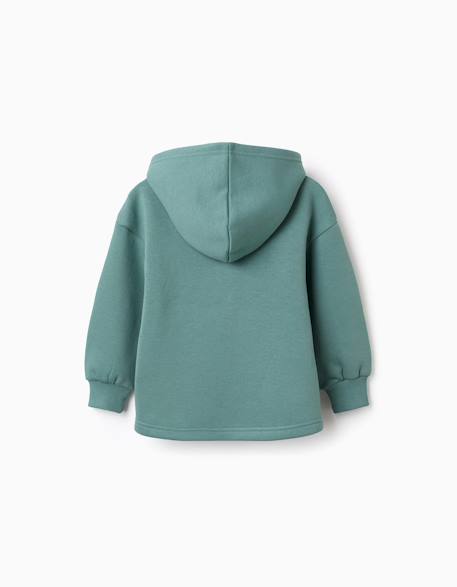 Sweat en coton peigné à capuche et imprimé floral Blanc+Rose clair+Vert clair 8 - vertbaudet enfant 