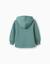 Sweat en coton peigné à capuche et imprimé floral Blanc+Rose clair+Vert clair 8 - vertbaudet enfant 