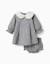 Robe en coton à motif vichy et imprimé floral Bleu foncé 1 - vertbaudet enfant 