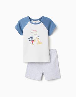 Pyjama short en coton avec mickey & pluto  - vertbaudet enfant