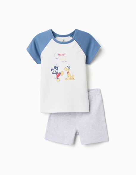 Pyjama short en coton avec mickey & pluto  - vertbaudet enfant