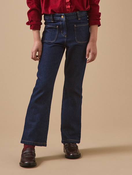 Pantalon flare fille denim Denim brut 1 - vertbaudet enfant 