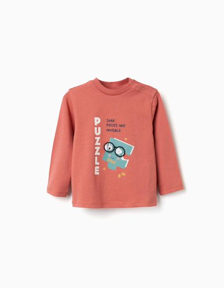 Bébé-T-shirt, sous-pull-T-shirt-T-shirt en coton à manches longues avec imprimé puzzle