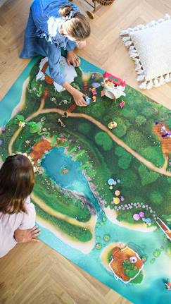 Linge de maison et décoration-Tapis de jeu enfant "Lagon Féérique" - fabriqué en France