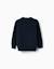Pull en maille avec extrémités côtelées Bleu foncé+Marron 2 - vertbaudet enfant 