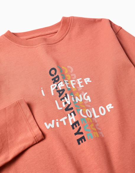 T-shirt en coton à manches longues avec imprimé creative eye Marron 3 - vertbaudet enfant 