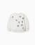 Sweat en coton peigné avec fleurs en relief Blanc 1 - vertbaudet enfant 