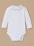 Body col droit brodé bébé Blanc casse 1 - vertbaudet enfant 