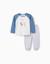 Pyjama en coton à manches longues et imprimé mickey & pluto Bleu 1 - vertbaudet enfant 