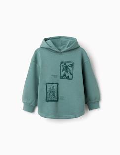 Sweat en coton peigné à capuche et imprimé floral  - vertbaudet enfant