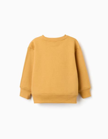 Sweat en coton peigné avec imprimé en relief Bleu foncé+Jaune+Vert clair 5 - vertbaudet enfant 