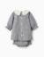 Robe en coton à motif vichy et imprimé floral Bleu foncé 2 - vertbaudet enfant 