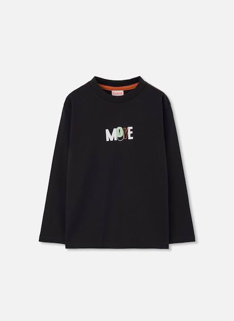 T-shirt garçon en maille imprimé move Noir 3 - vertbaudet enfant 