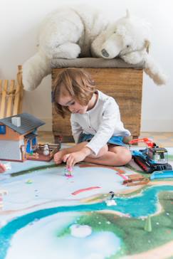 Linge de maison et décoration-Tapis de jeu enfant "étoiles des Neiges" - fabriqué en France