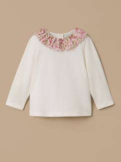 -T-shirt col tissu liberty bébé