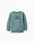 Sweat en coton peigné avec imprimé en relief Bleu foncé+Jaune+Vert clair 7 - vertbaudet enfant 