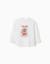 T-shirt en coton à manches longues avec imprimé destiny Blanc 1 - vertbaudet enfant 