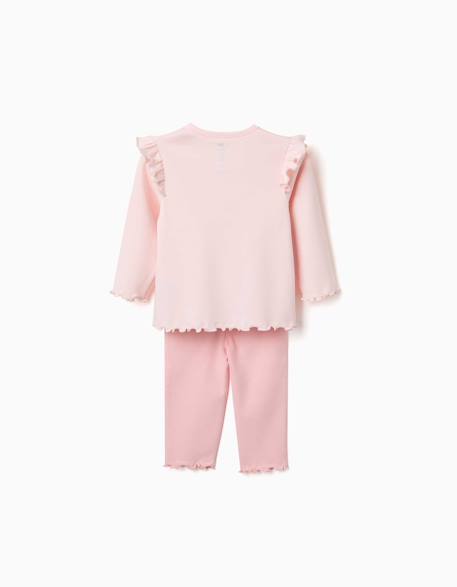 Pyjama en coton à manches longues et imprimé minnie & figaro Rose clair 4 - vertbaudet enfant 