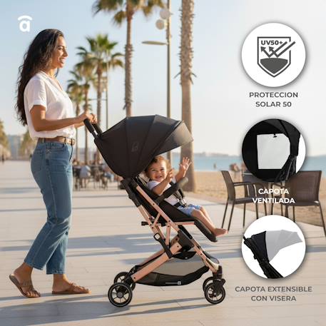 Poussette de voyage amsterdam Beige+Noir+Vert 18 - vertbaudet enfant 